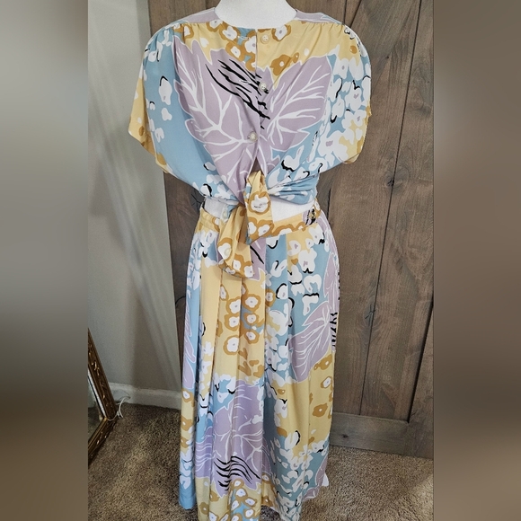 Vintage JOHN MEYER 2 Piece Skirt/top Set In Retro Floral Pastel Print. Size S/M - Picture 14 of 16